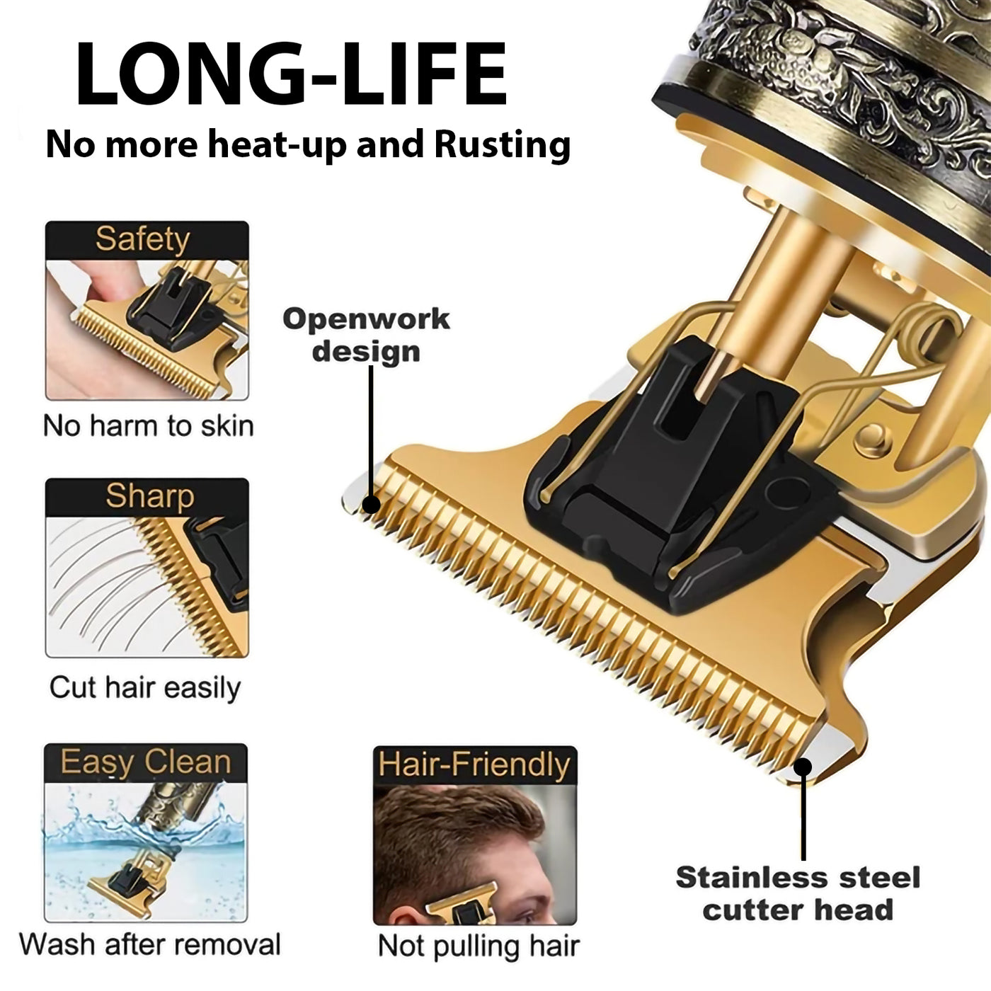 T9 Trimmer for Men – Professional Metal Body Beard & Hair Cutter