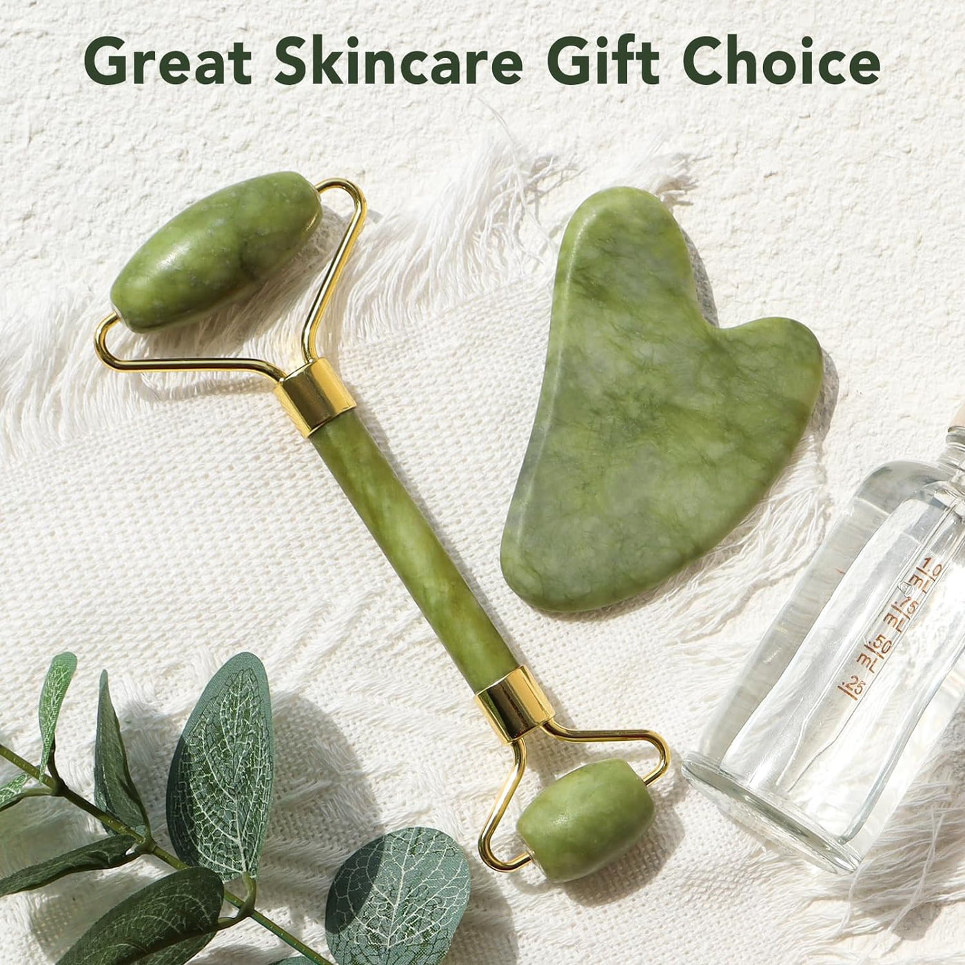 Jade Roller & Gua Sha Set – Natural Facial Massage Tools for Glowing Skin