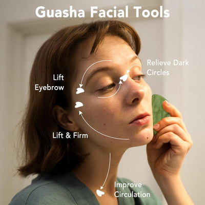 Jade Roller & Gua Sha Set – Natural Facial Massage Tools for Glowing Skin