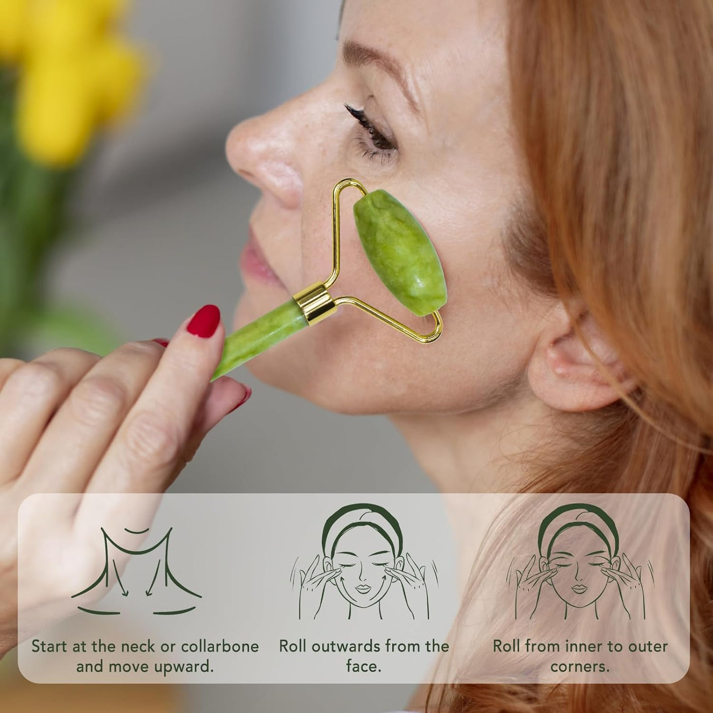 Jade Roller & Gua Sha Set – Natural Facial Massage Tools for Glowing Skin