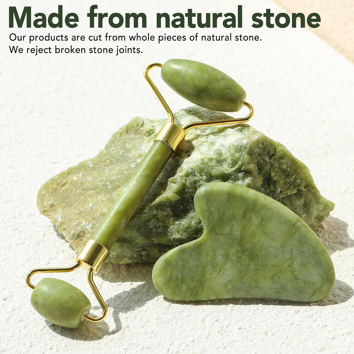 Jade Roller & Gua Sha Set – Natural Facial Massage Tools for Glowing Skin